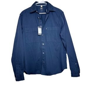 NWT‎ Hugo Boss Owen Solid Button-up Shirt Dark Blue Size M Retail $178
